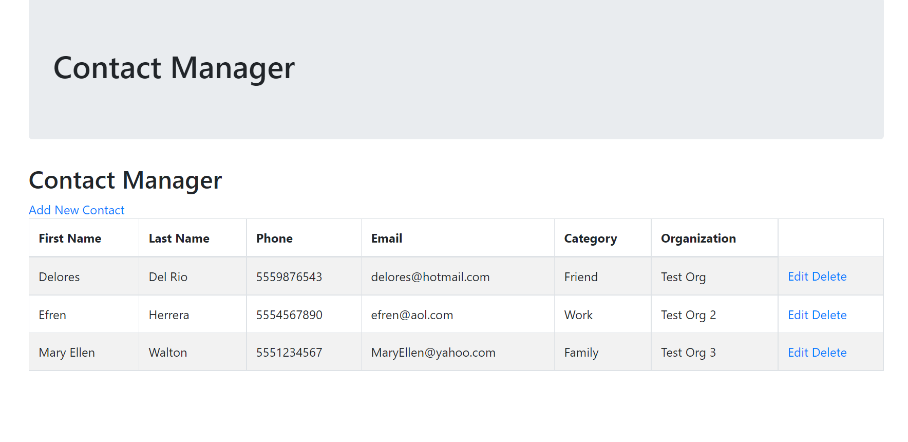 Contact Manager preview